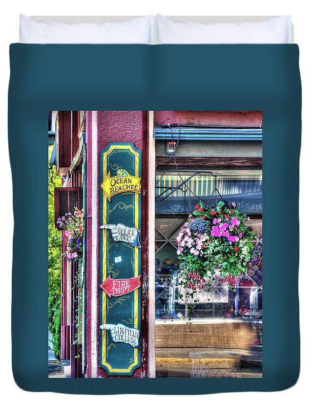  Duvet Cover featuring the photograph Directions 2114 #1 by Jerry Sodorff