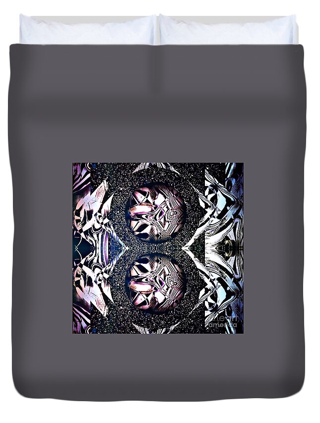 Abstract Duvet Cover featuring the digital art Double Down #1 by Gayle Price Thomas