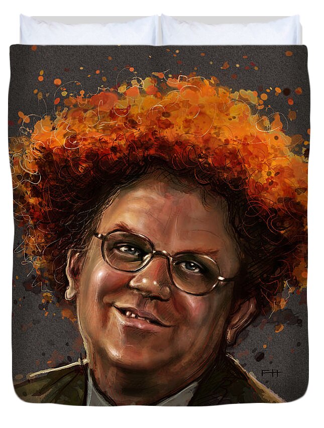 Dr. Steve Brule Duvet Cover featuring the painting Dr. Steve Brule by Fay Helfer