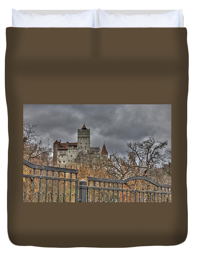 Dracula Duvet Cover featuring the photograph Dracula's Castle Transilvania in HDR #1 by Matthew Bamberg