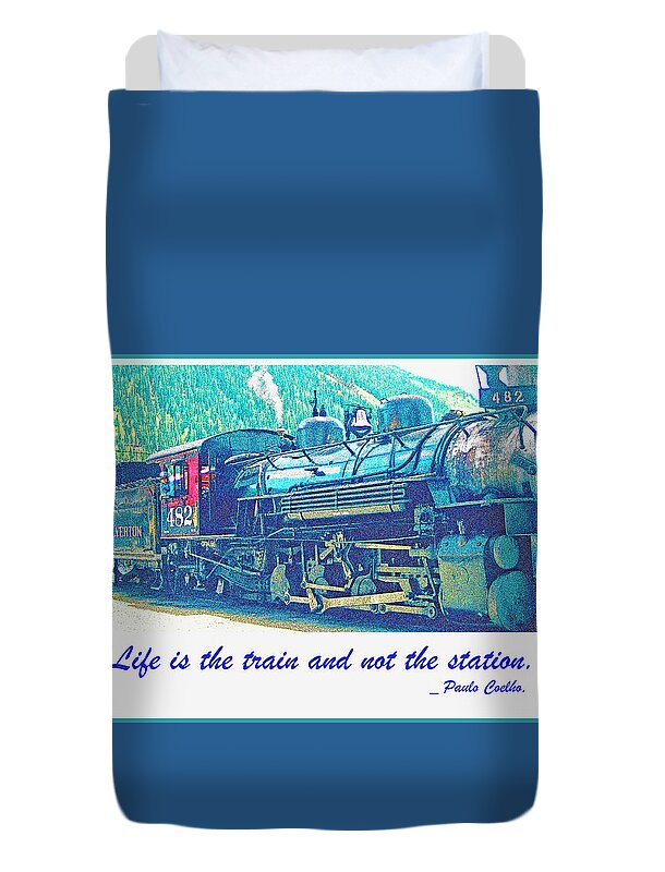 Durando And Silverton Railroa Duvet Cover featuring the digital art Durango and Silverton Railroad Train, Colorado, USA #2 by A Macarthur Gurmankin