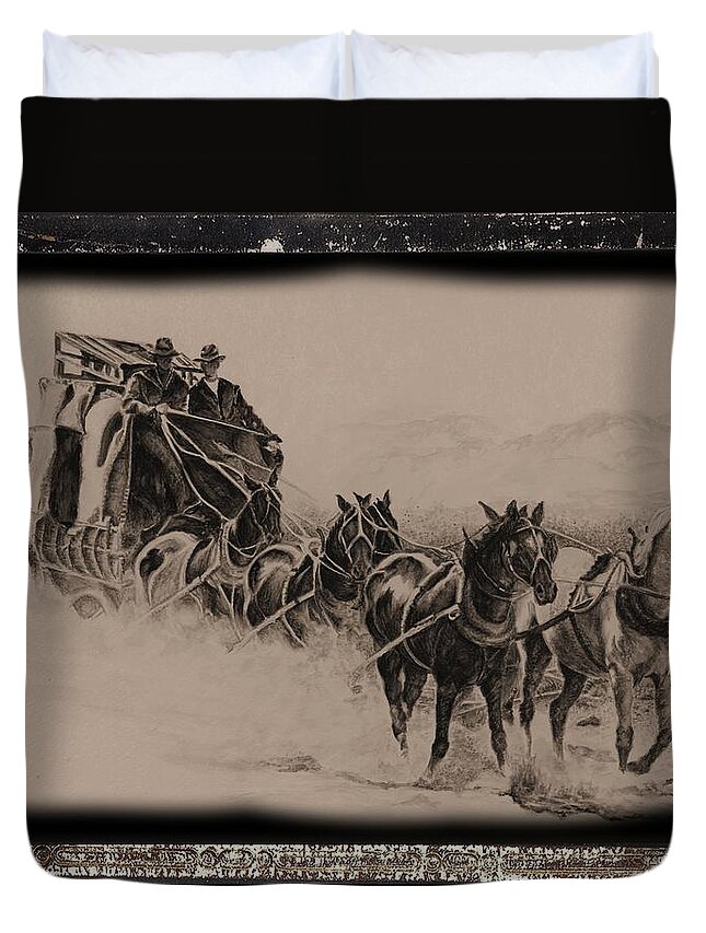 Western Paintings Duvet Cover featuring the painting Dusti Trails #1 by Traci Goebel