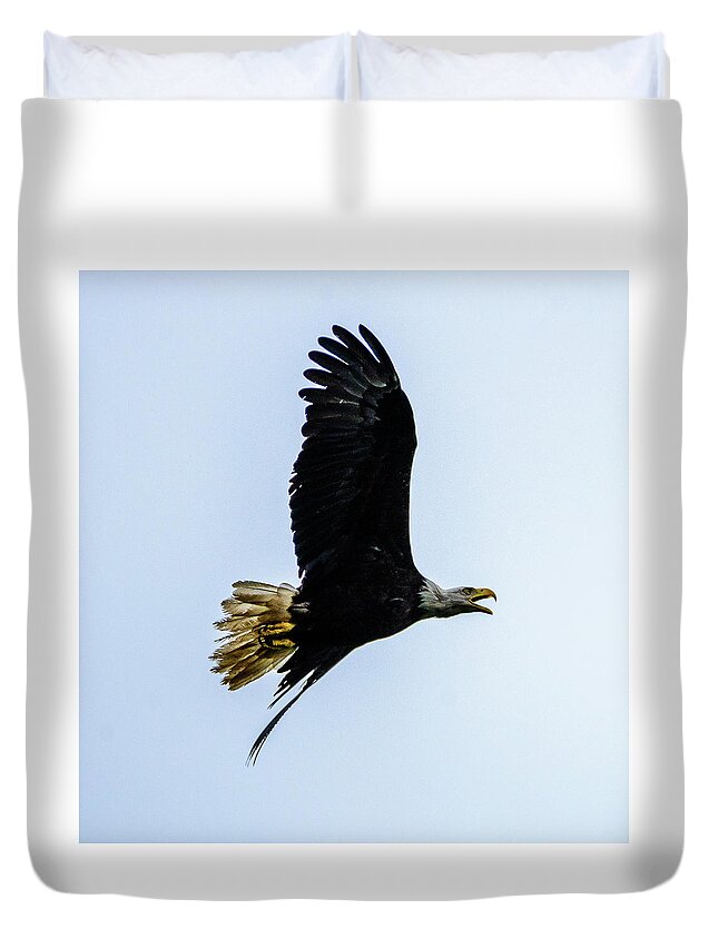 Eagle Duvet Cover featuring the photograph Eagle by Jerry Cahill