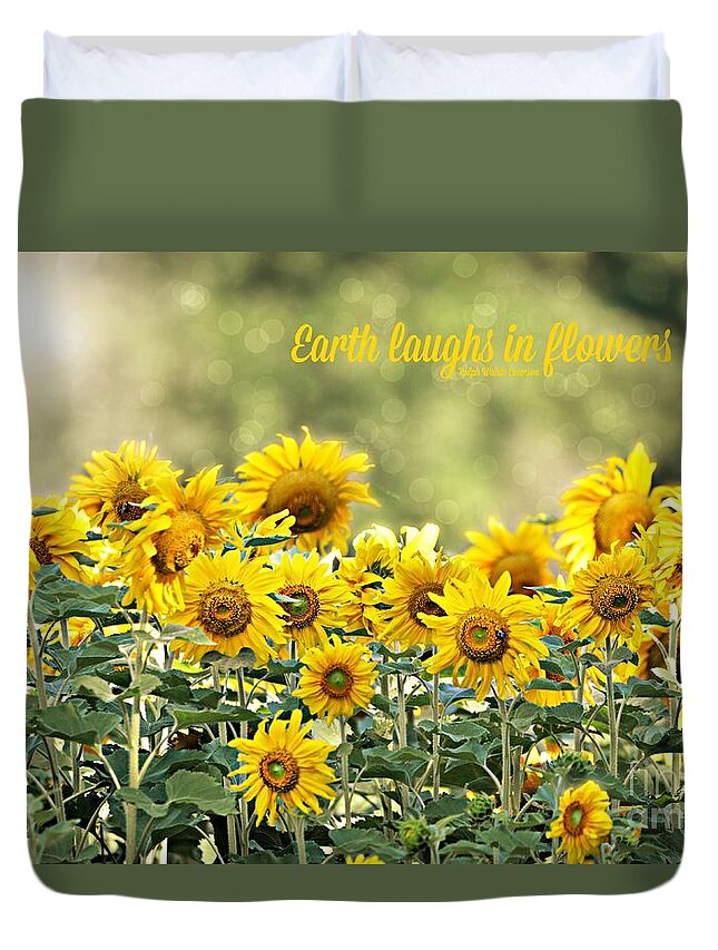 Flowers Duvet Cover featuring the photograph Earth Laughs in Flowers #1 by Lila Fisher-Wenzel