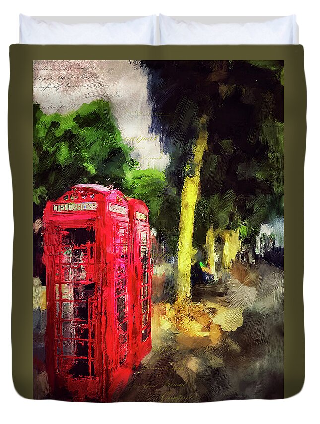London Duvet Cover featuring the digital art Embankment #1 by Nicky Jameson