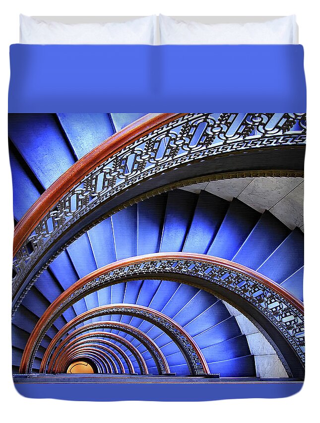 Stairs Duvet Cover featuring the photograph Escape by Iryna Goodall