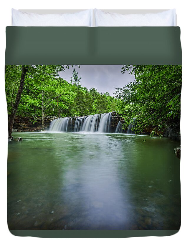 Arkansas Landscape Duvet Cover featuring the photograph Falling Waters Falls #1 by David Dedman