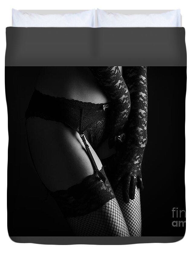 Woman Duvet Cover featuring the photograph Female sexy lingerie by Jelena Jovanovic