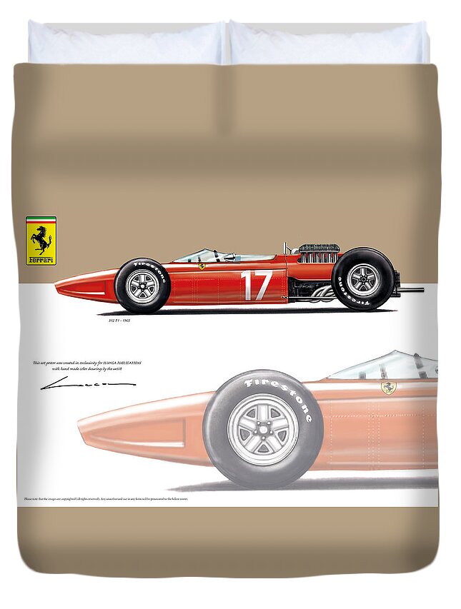 Ferrari 312 F1 1965 Duvet Cover For Sale By Luc Cannoot