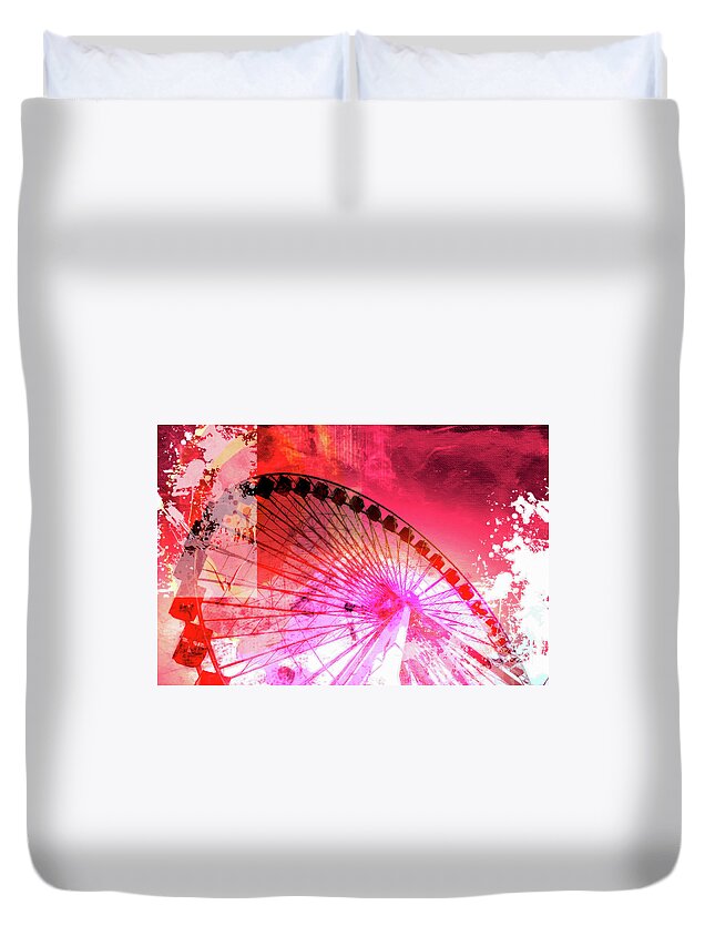 Louvre Duvet Cover featuring the mixed media Ferris 9 by Priscilla Huber