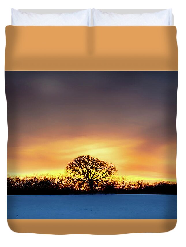  Duvet Cover featuring the photograph Fire In The Sky by Dan Hefle