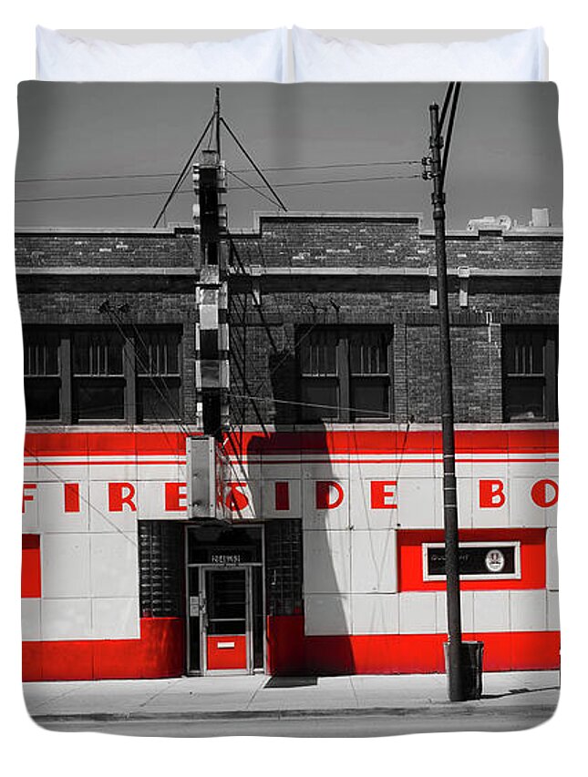 Chicago Duvet Cover featuring the photograph Fireside Bowl #1 by Mountain Dreams