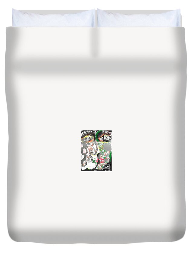 Love Duvet Cover featuring the painting First kiss #1 by Subrata Bose
