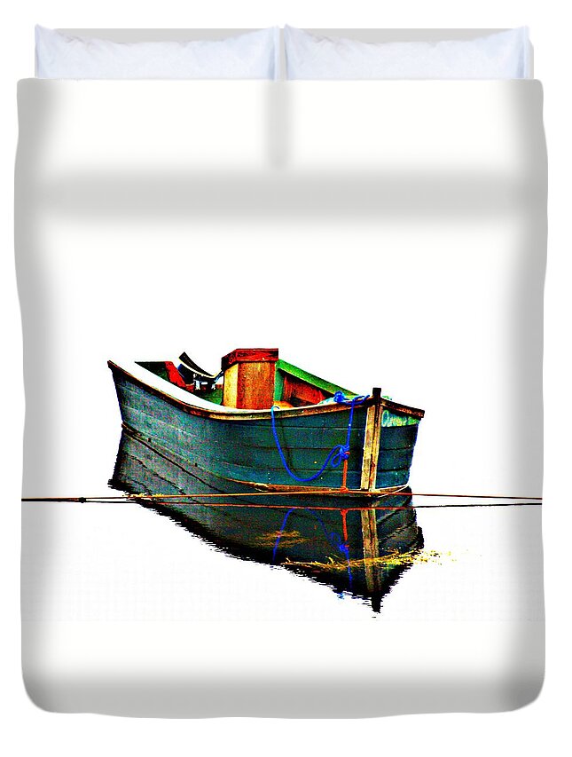 Boat Duvet Cover featuring the photograph Floating #2 by Tatiana Travelways