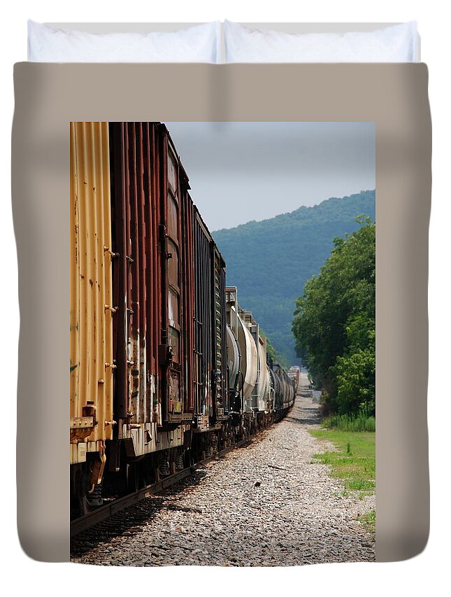 Train Duvet Cover featuring the photograph Freight Train by Kenny Glover