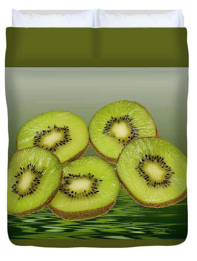 Fresh Fruit Duvet Cover featuring the photograph Fresh Kiwi fruits #1 by David French