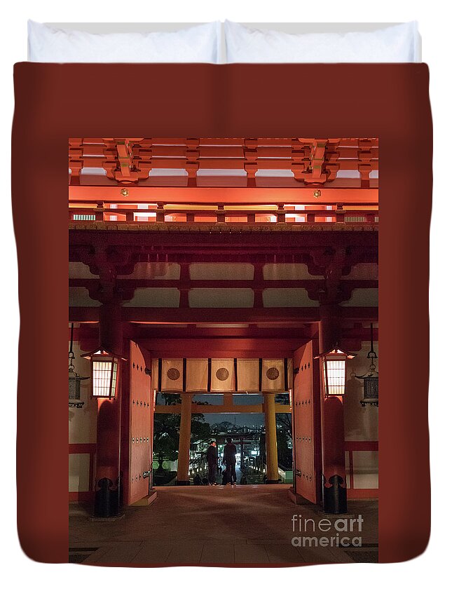 Shinto Duvet Cover featuring the photograph Fushimi Inari Taisha, Kyoto Japan by Perry Rodriguez