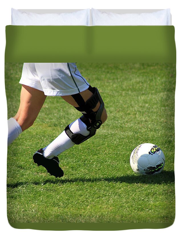 Ball Duvet Cover featuring the photograph Futbol #1 by Laddie Halupa