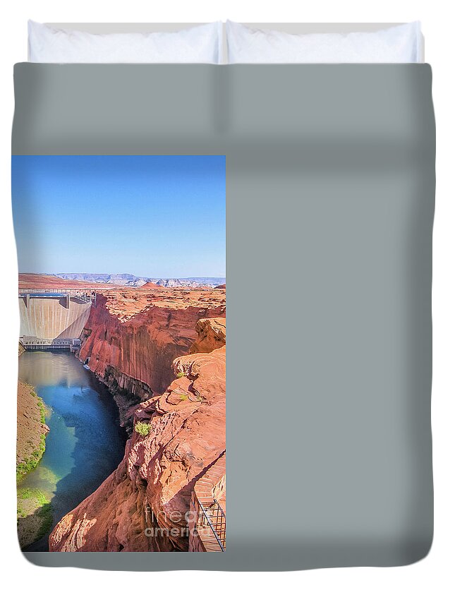 Glen Canyon Dam Duvet Cover featuring the photograph Glen Canyon Dam #1 by Benny Marty