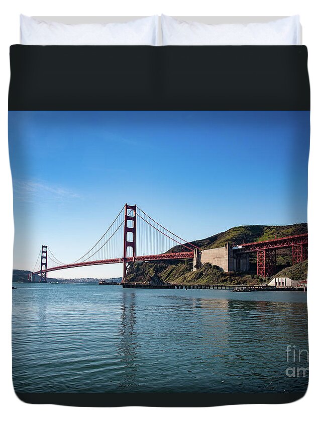 Bridge Duvet Cover featuring the photograph Golden Gate Bridge in San Francisco, USA by Amanda Mohler