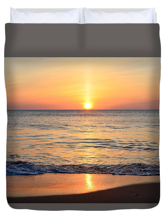 May Sunrise Duvet Cover featuring the photograph Golden Sunrise #1 by Barbara Ann Bell