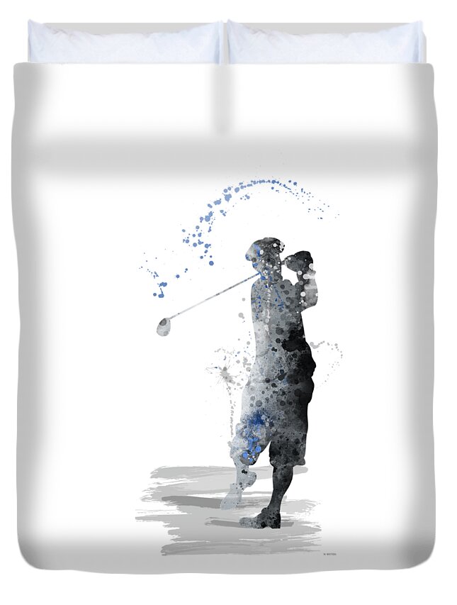 Sport Duvet Cover featuring the digital art Golfer #1 by Marlene Watson