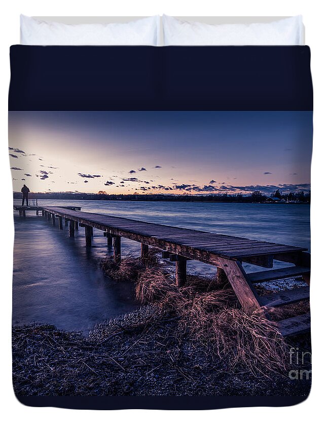 Ammersee Duvet Cover featuring the photograph Good bye and thank you by Hannes Cmarits