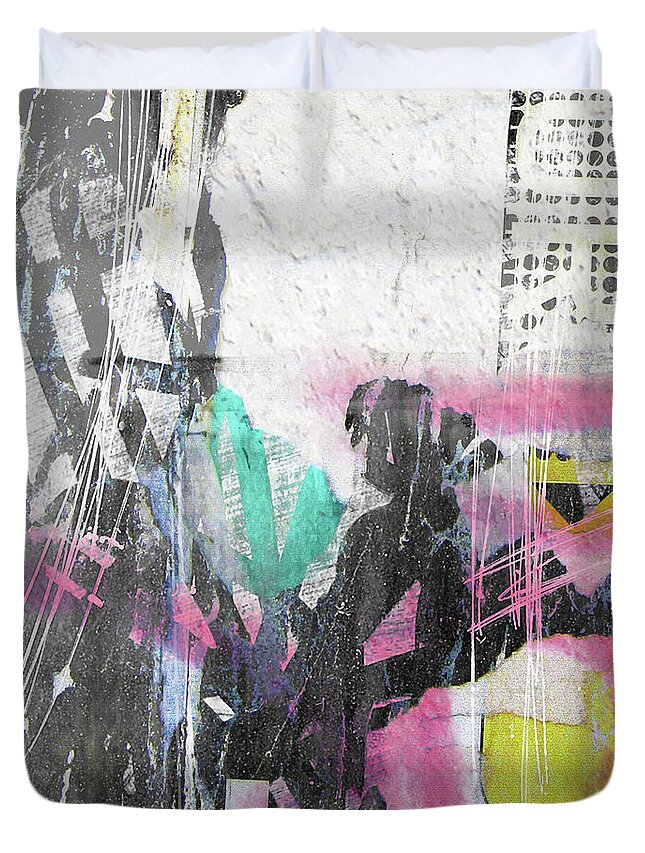 Graffiti Duvet Cover featuring the digital art Graffiti Grunge #1 by Roseanne Jones
