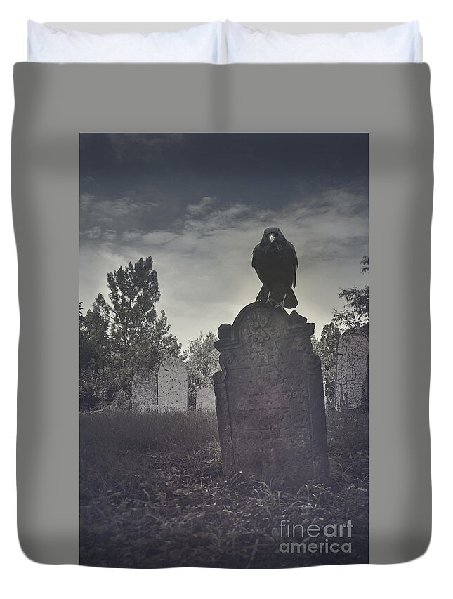 Graveyard Duvet Cover featuring the photograph Graveyard by Jelena Jovanovic