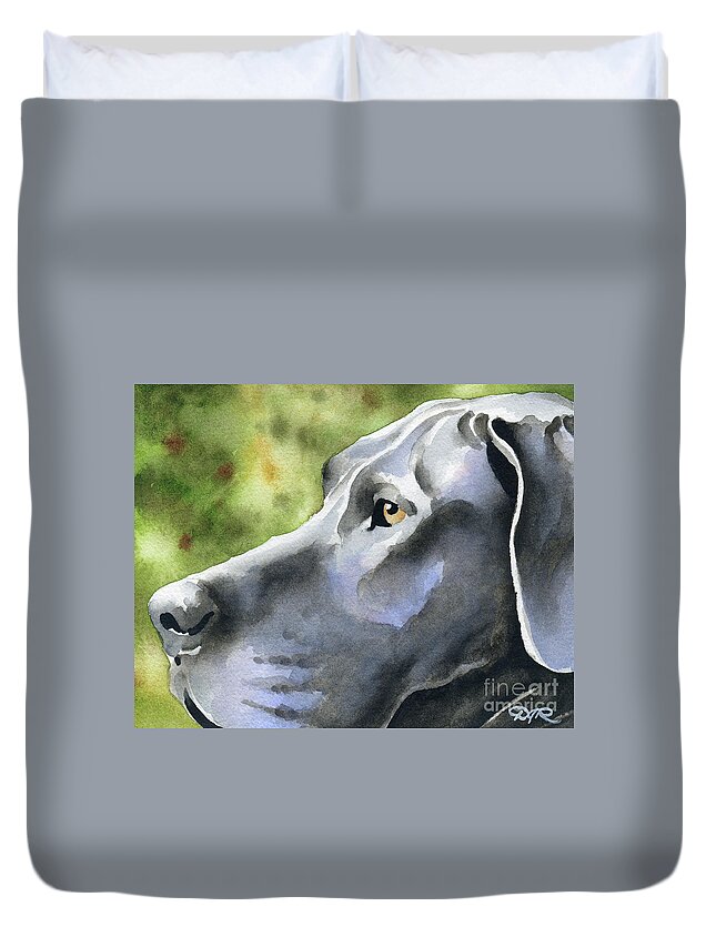 Great Duvet Cover featuring the painting Great Dane by David Rogers