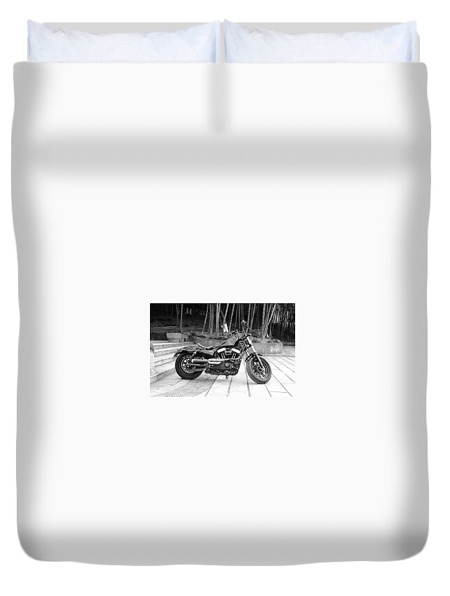 Harley-davidson Duvet Cover featuring the photograph Harley-Davidson #1 by Jackie Russo