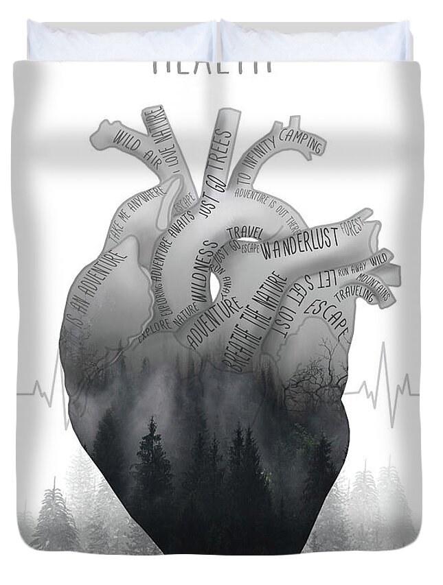 Heart Duvet Cover featuring the digital art Health Of Nature #1 by Bekim M