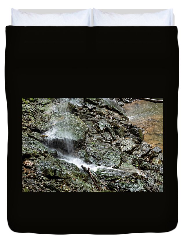 Waterfall Duvet Cover featuring the photograph Hidden Stream #1 by Wesley Farnsworth