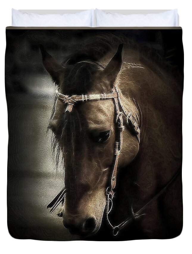 Horse Duvet Cover featuring the photograph Horse Art #1 by Athena Mckinzie