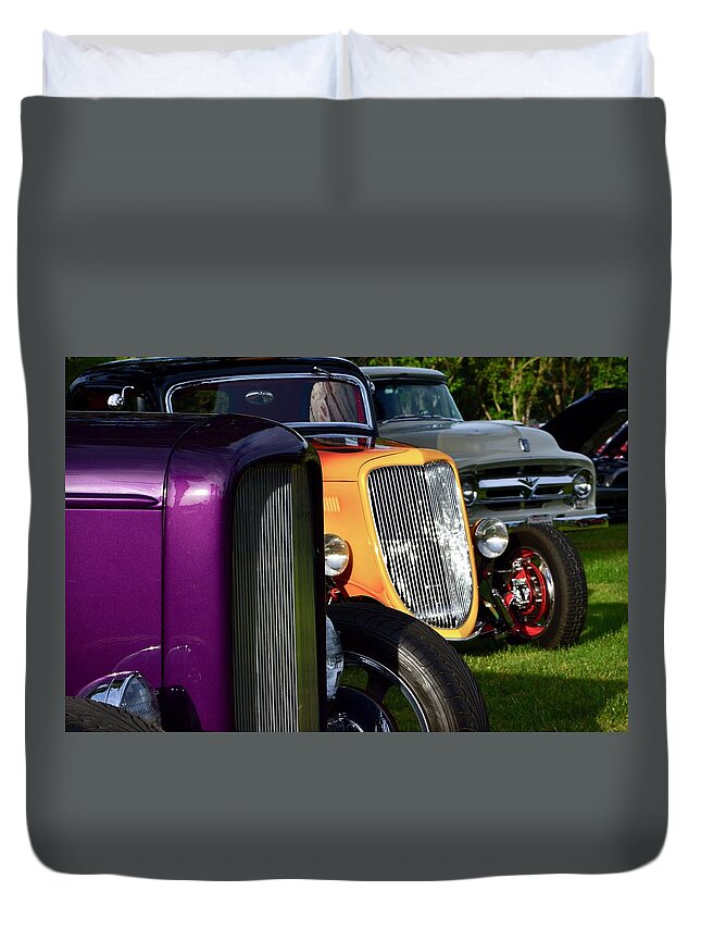  Duvet Cover featuring the photograph Hotrods #1 by Dean Ferreira