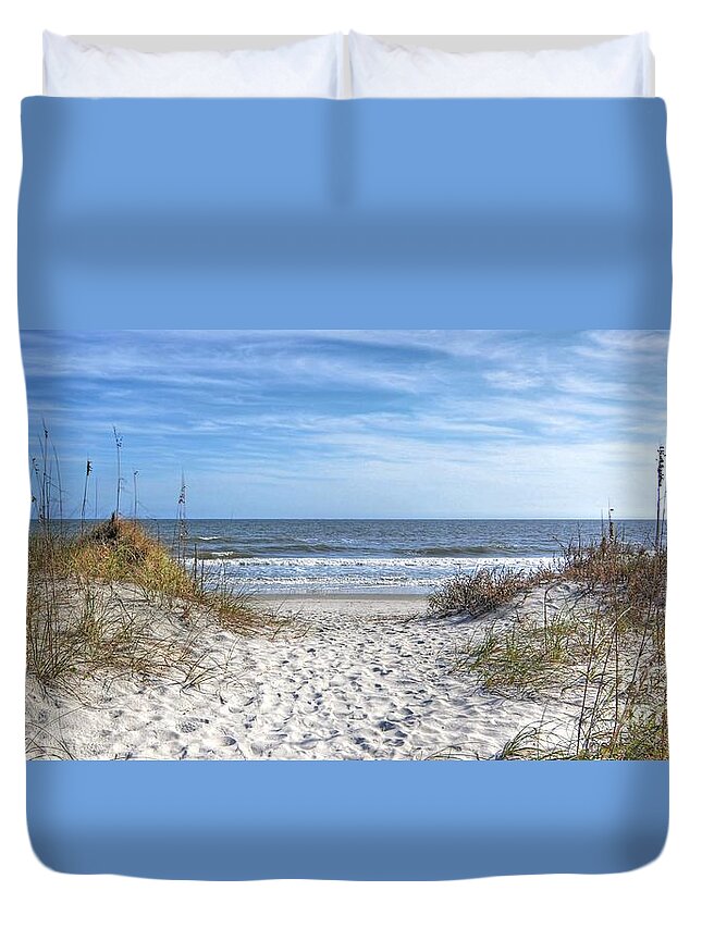 Scenic Duvet Cover featuring the photograph Huntington Beach South Carolina by Kathy Baccari