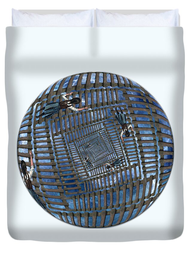 Transparent Background Duvet Cover featuring the digital art Infinity Ladders #1 by John Haldane