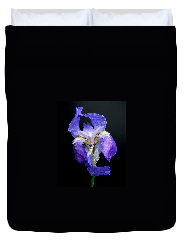 Flower Duvet Cover featuring the photograph Iris #1 by Michael Peychich