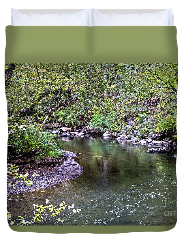 Creek Duvet Cover featuring the photograph Irondequoit Creek #1 by William Norton