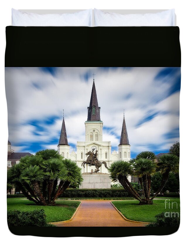 Nola Duvet Cover featuring the photograph Jackson Square New Orleans #1 by Jarrod Erbe