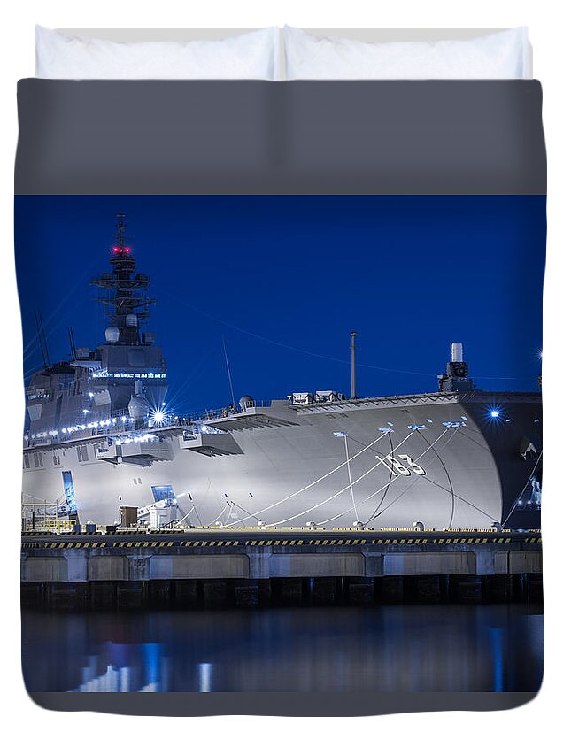 Japan Duvet Cover featuring the photograph Japan Naval Ship DDH-183 Izumo #1 by Kai Ayase