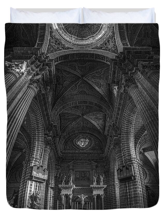 12mm F2 Duvet Cover featuring the photograph Jerez de la Frontera Cathedral Dome from Inside Cadiz Spain #1 by Pablo Avanzini