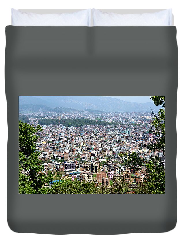 Kathmandu Duvet Cover featuring the photograph Kathmandu city in Nepal #1 by Dutourdumonde Photography