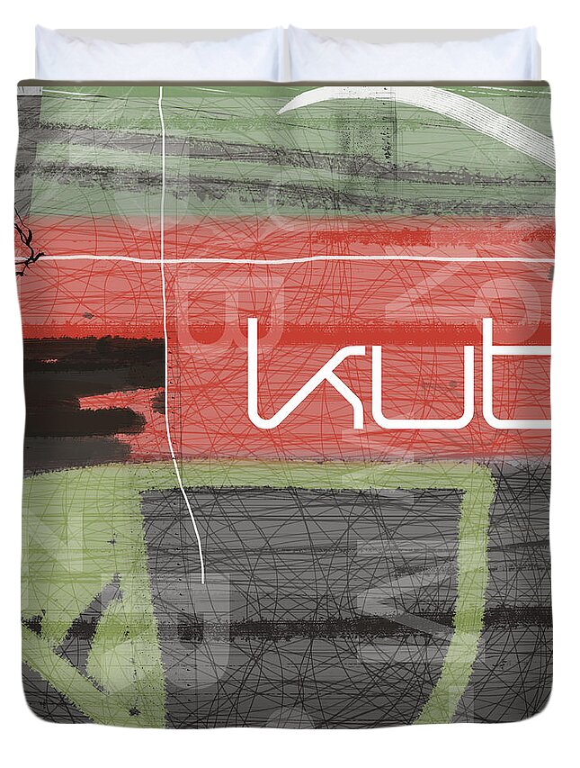 Abstract Duvet Cover featuring the painting KUT by Naxart Studio