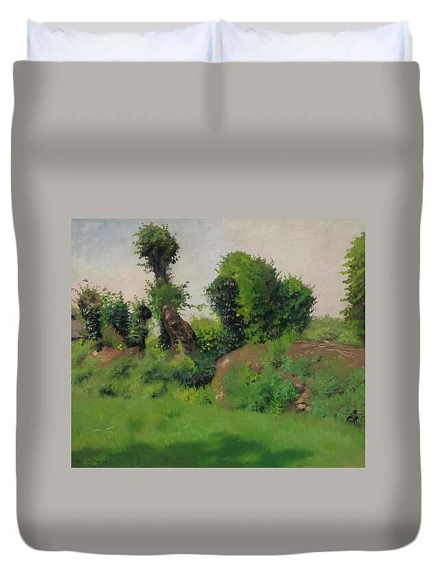 Vallotton Duvet Cover featuring the painting La haie Honfleur #1 by MotionAge Designs