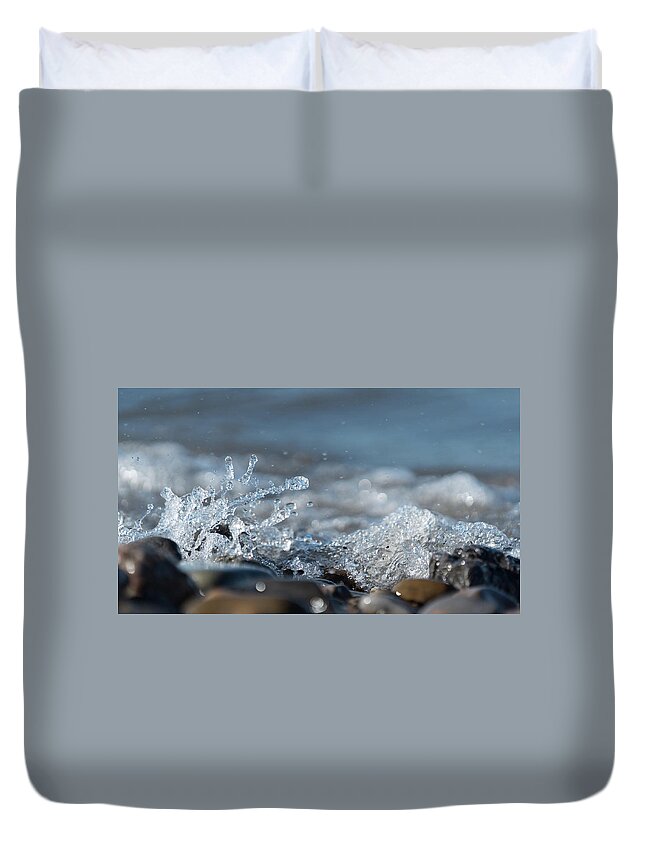 Lake Erie Duvet Cover featuring the photograph Lake Erie Waves #1 by Dave Niedbala