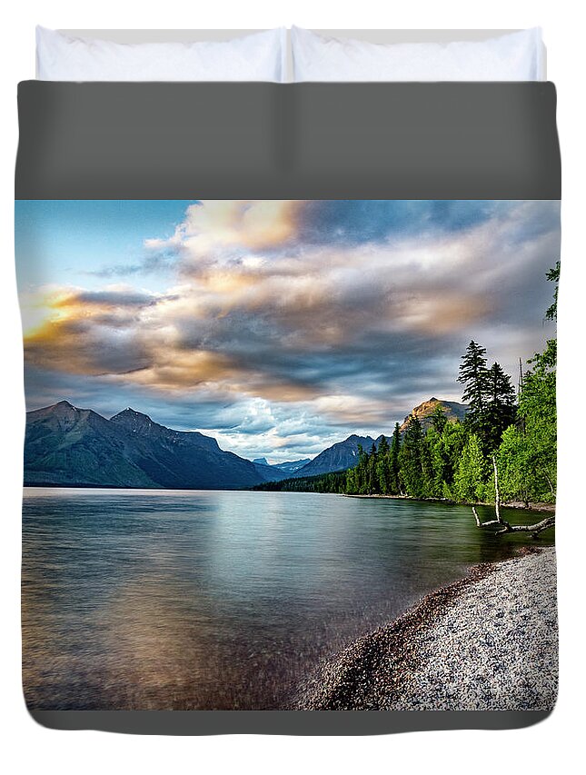 Glacier National Park Duvet Cover featuring the photograph Lake McDonald Glacier National Park #1 by Donald Pash