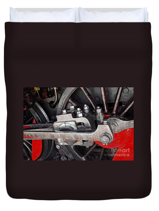 Antique Duvet Cover featuring the photograph Locomotive Wheel #1 by Carlos Caetano