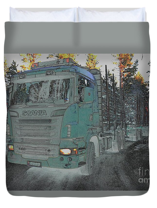 Logging Truck Duvet Cover For Sale By Esko Lindell