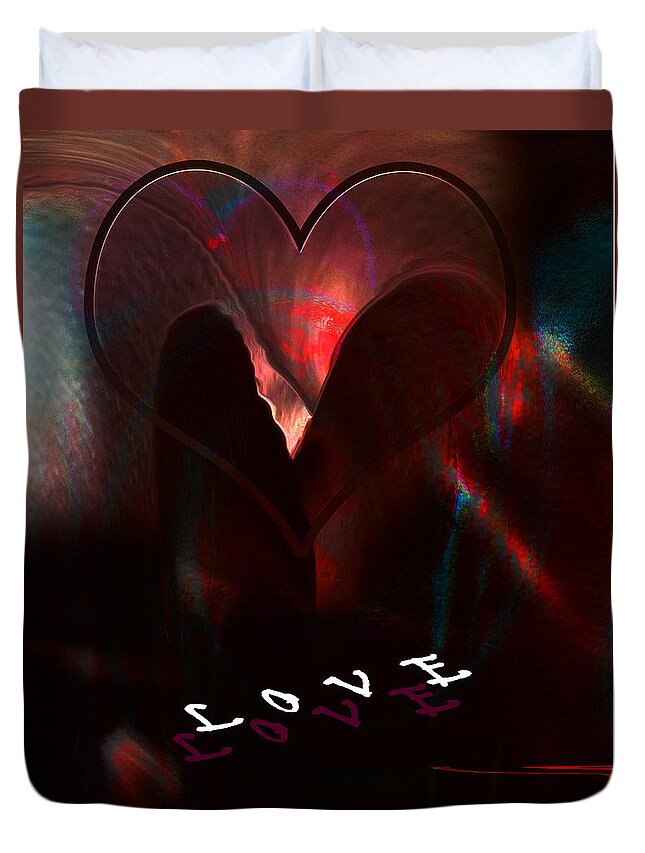 Surrealism Duvet Cover featuring the digital art Love by Gerlinde Keating - Galleria GK Keating Associates Inc